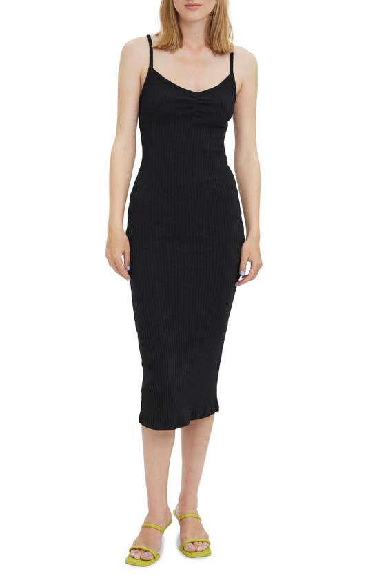 vero moda bodycon dress Vero Moda Ribina Ribbed Bodycon Dress In Black