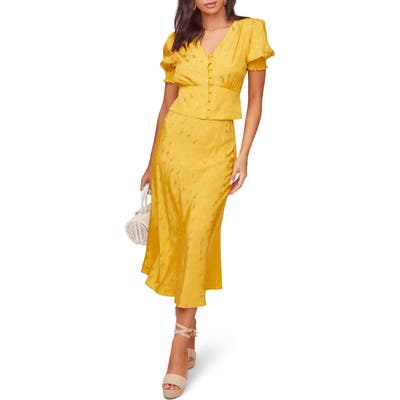 Astr The Label Nava Midi Skirt, Yellow