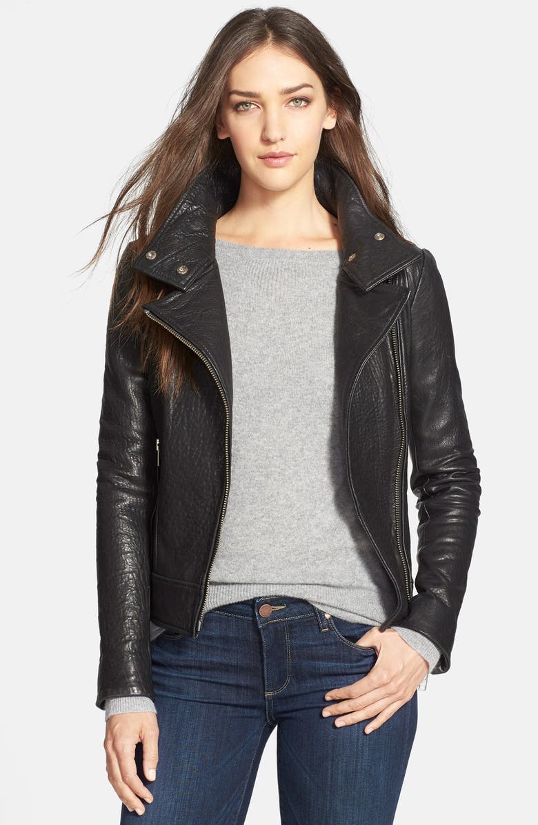 Mackage Stand Collar Lambskin Leather Jacket | Nordstrom
