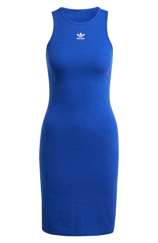 Shop Adidas Originals Rib Tank Dress In Semi Lucid Blue