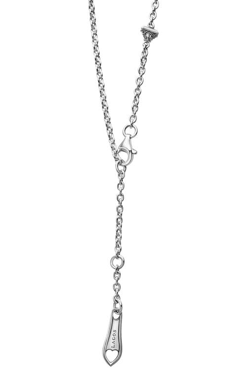 Shop Lagos Caviar Spark Diamond Open Circle Pendant Necklace In Diamond/silver