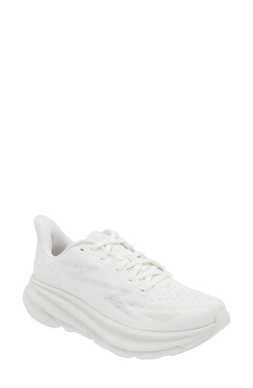 Shop Hoka Clifton 9 Running Shoe In White/white
