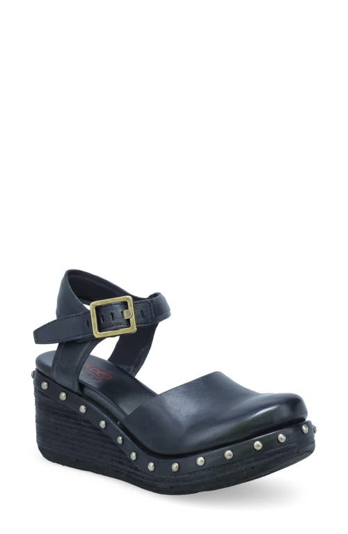 A. S.98 Pietro Studded Wedge Pump in Black