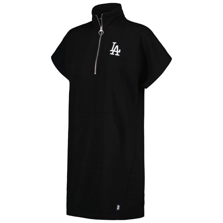 Shop Dkny Sport Black Los Angeles Dodgers Emily Quarter-zip Sneaker Dress