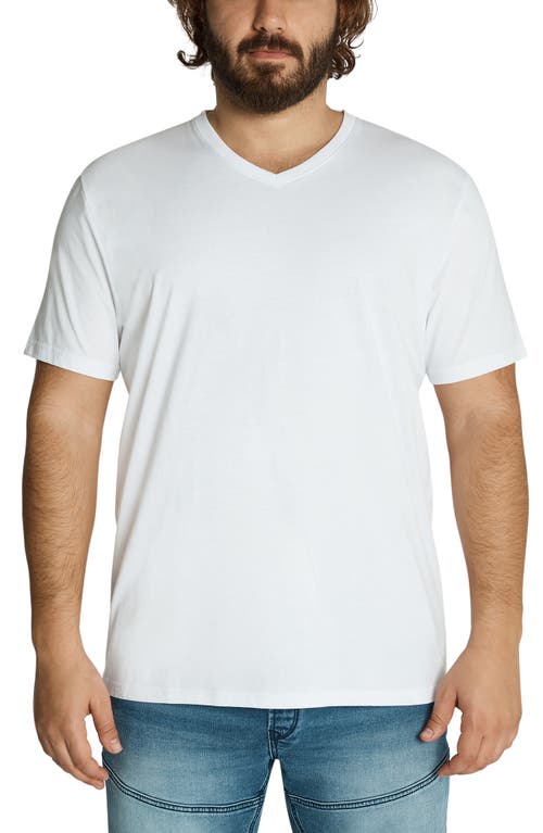 Johnny Bigg Essential V-Neck Cotton T-Shirt in White