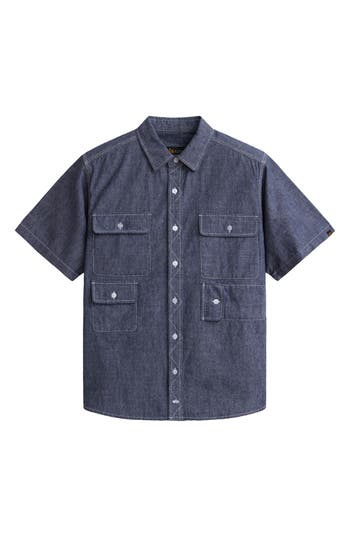 ALPHA INDUSTRIES ALPHA INDUSTRIES MULTIPOCKET SHORT SLEEVE BUTTON-UP SHIRT