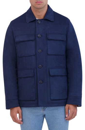 Robert Graham Faux Suede Safari Jacket In Navy