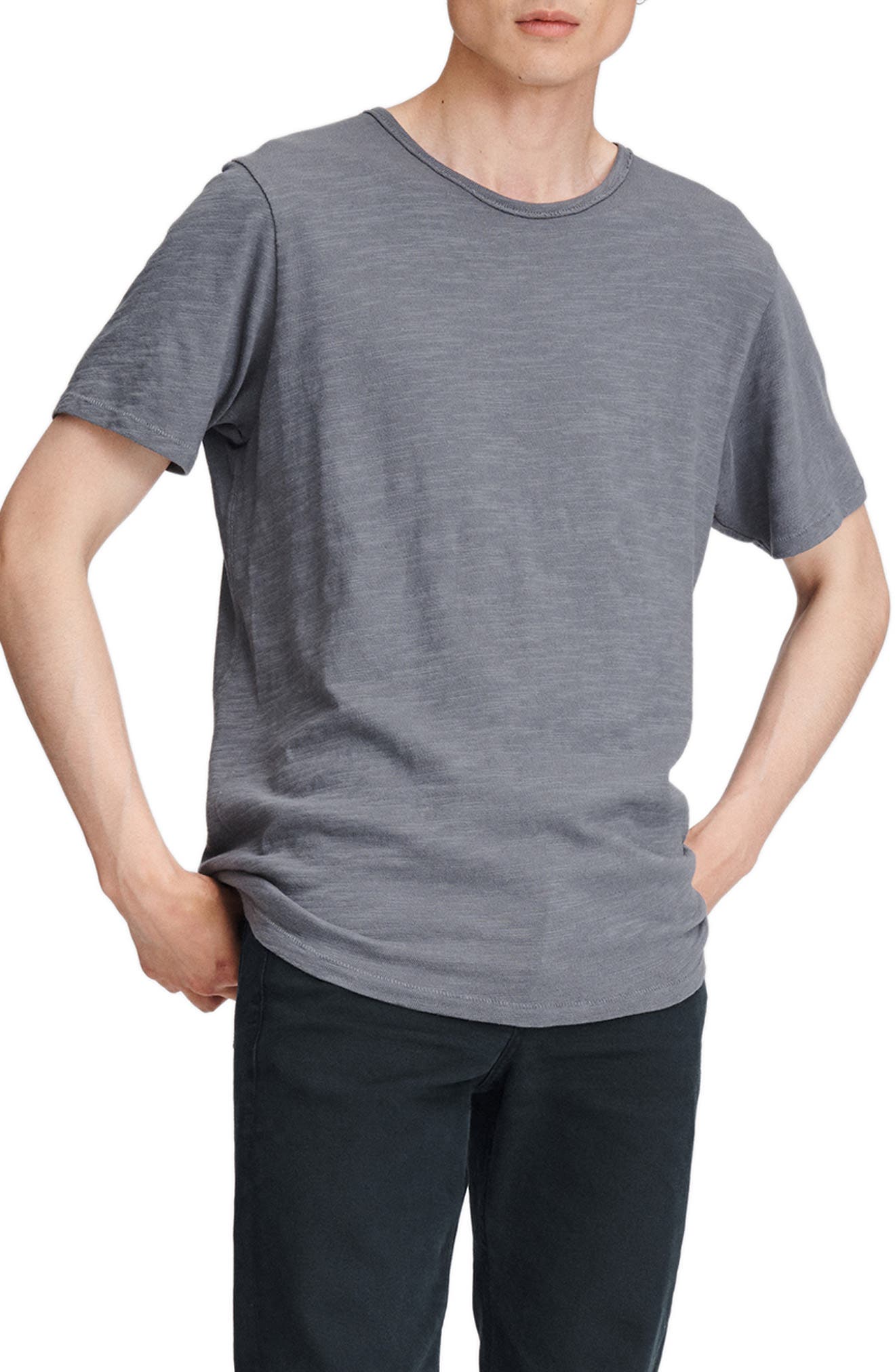 rag & bone Slim Fit Slubbed Cotton T-Shirt in Dark Grey at Nordstrom, Size X-Small