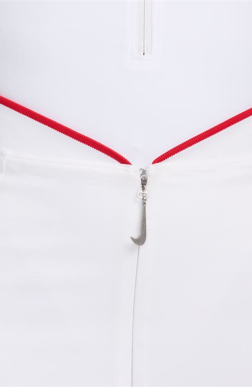 Shop Nike X Jacquemus Maxi Skirt In White/university Red