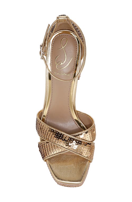 Sam Edelman Jullian Ankle Strap Platform Sandal In Amber Gold