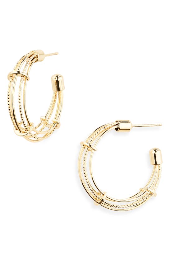 Shop Area Stars Wire Hoop Earrings In Gold Silver