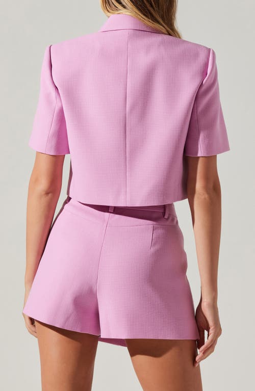 Shop Astr The Label Siarah Short Sleeve Crop Jacket In Pink