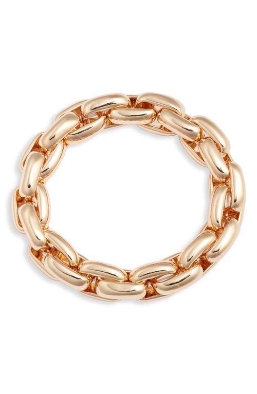 Shop Open Edit Puffy Chain Stretch Bracelet In Gold