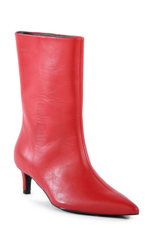 Seychelles Game Changer Pointed Toe Kitten Heel Boot in Red Leather 