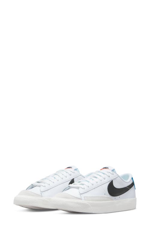 Nike Kids' Blazer Low '77 Low Top Sneaker in White/Black/Blue/Sail