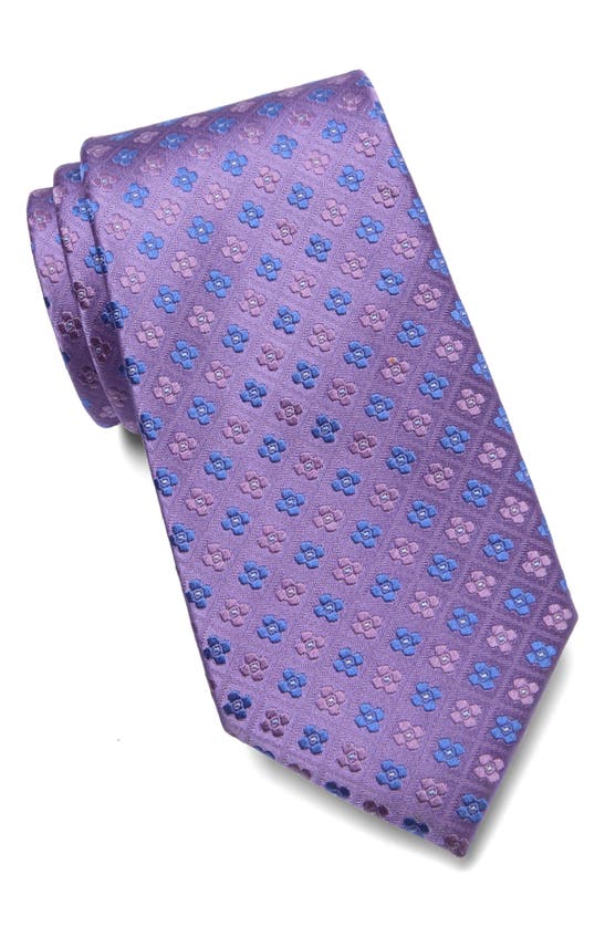 Shop Duchamp Medallion Silk Tie In Lavender
