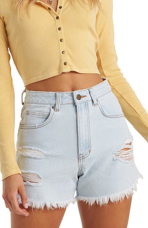 High waisted jean shorts clearance nordstrom