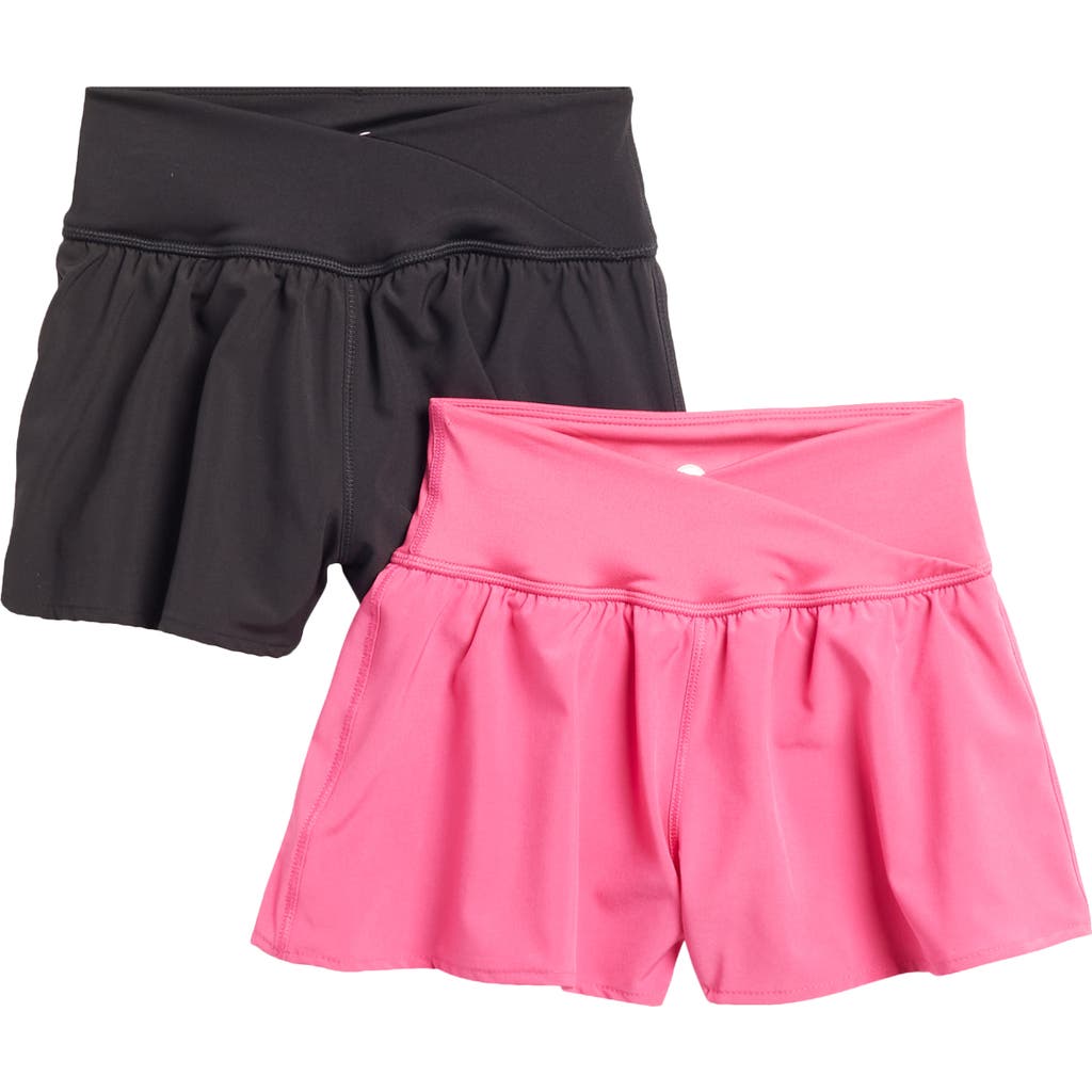 Yogalicious Kids' Lightstreme Colby 2-pack Assorted Shorts In Pink
