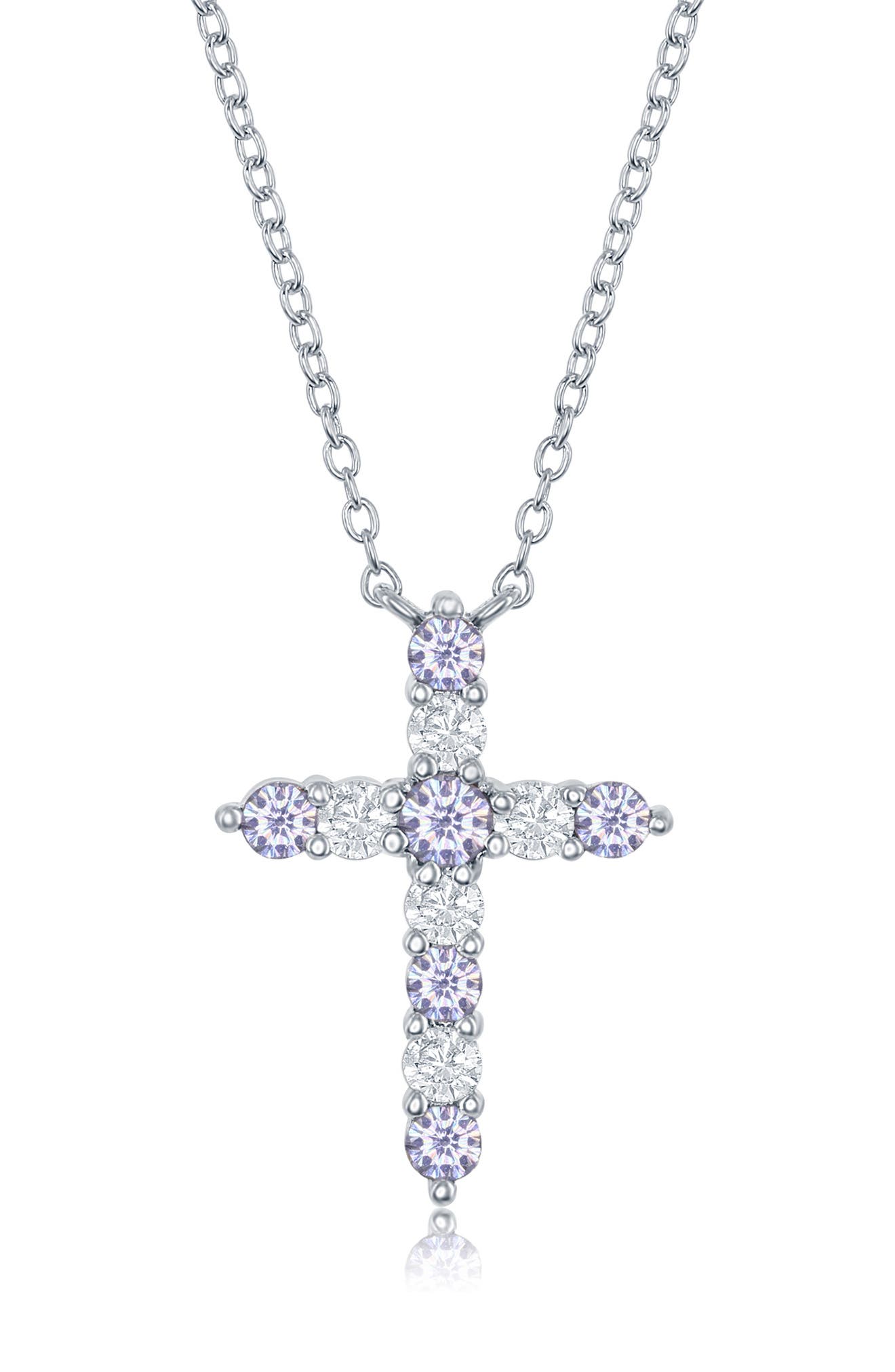 june birthstone cross necklace