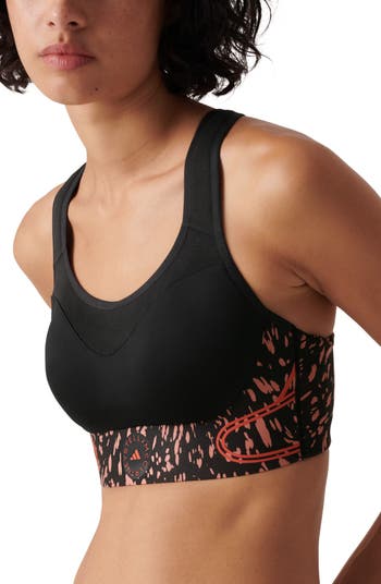 Black TruePace high-impact moulded-cup sports bra, adidas By Stella  McCartney