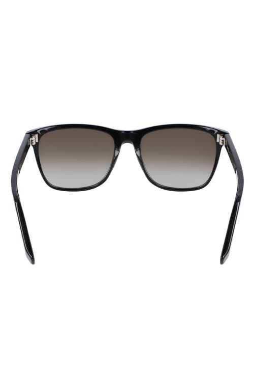 Shop Ferragamo 57mm Gradient Rectangle Sunglasses In Black/brown