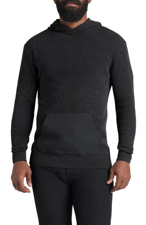 Shop Goodlife Waffle Stitch Thermal Hoodie In Black