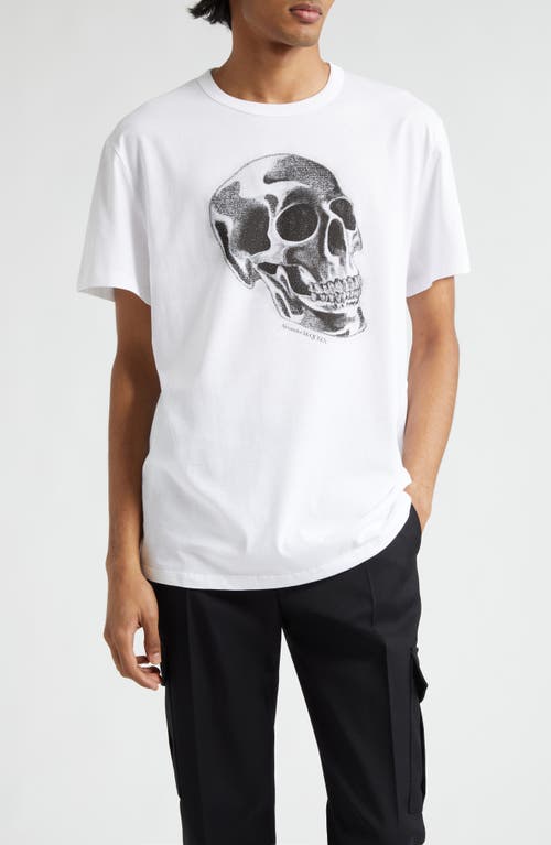 Alexander Mcqueen Skull Graphic T-shirt In White/black