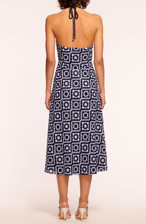 Shop Ramy Brook Rebecca Halter Midi Dress In Spring Navy Crochet