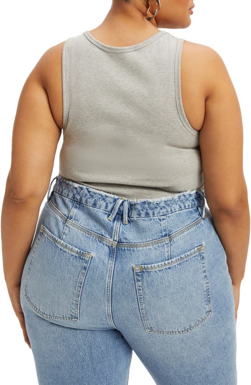 GOOD AMERICAN GOOD AMERICAN FITTED RIB SCOOP NECK TANK