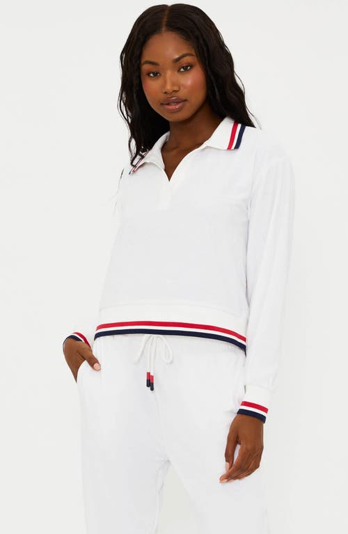 Shop Beach Riot Martina Cover-up Polo Sweater In Americana