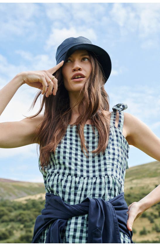Barbour Abigail Gingham Cotton Midi Sundress In Blue Haze Gingham