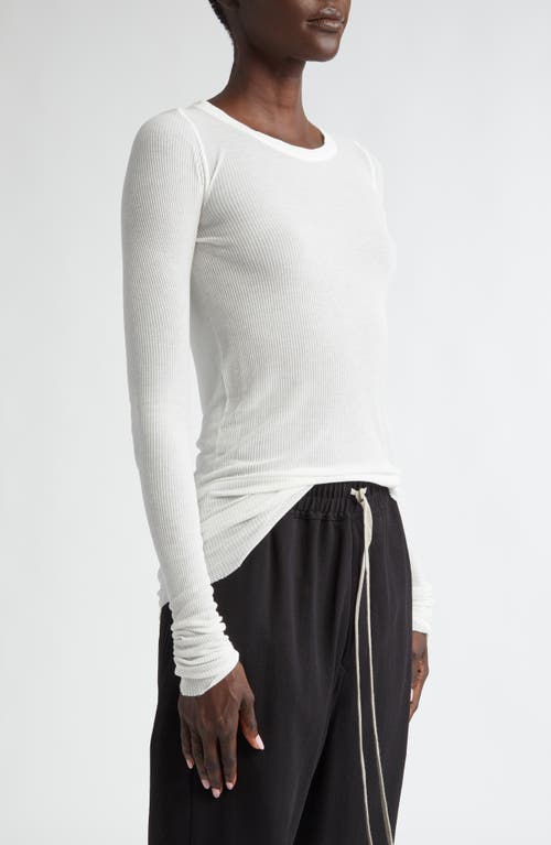 Shop Rick Owens Rib Long Sleeve T-shirt In Milk