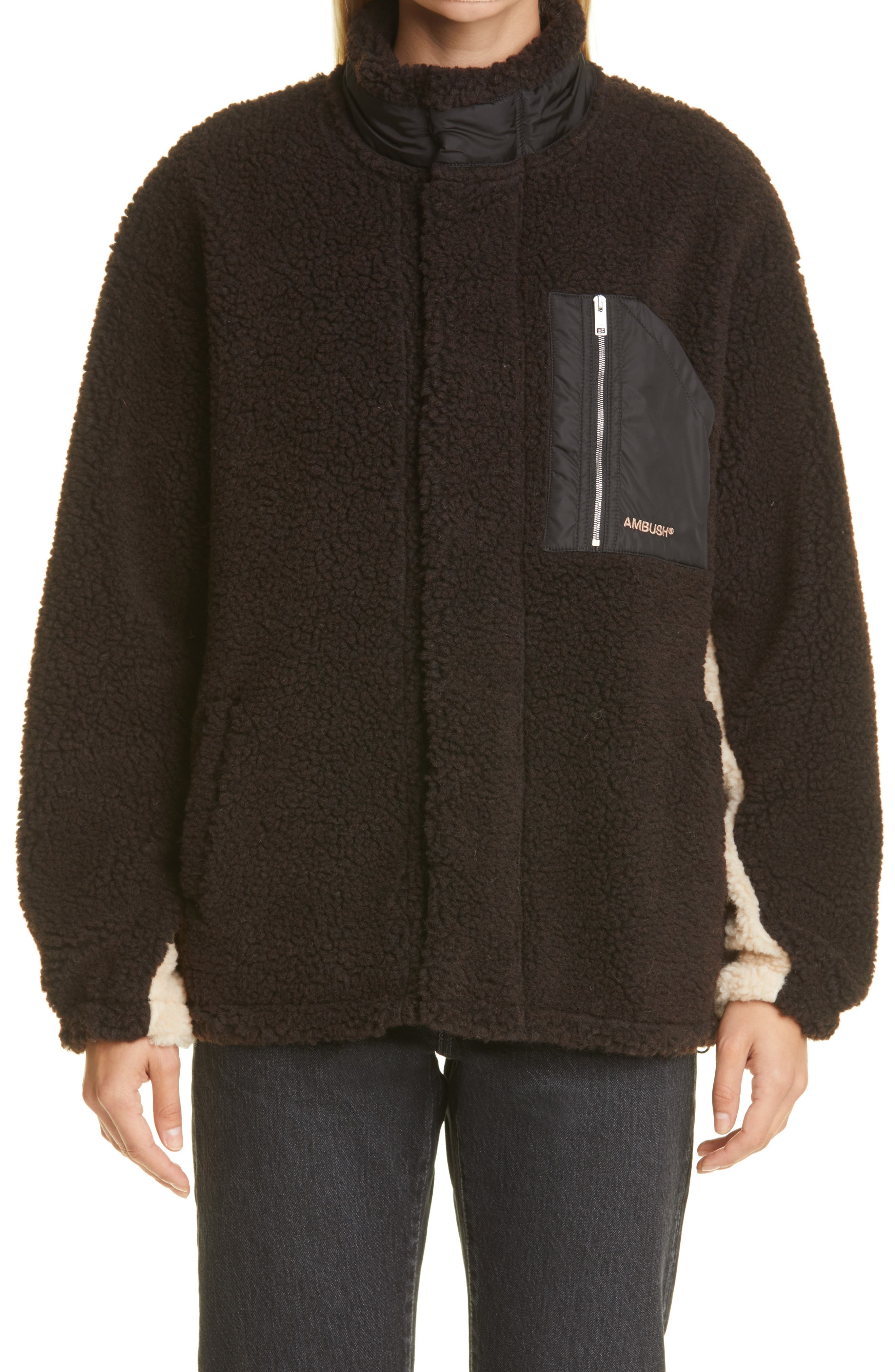 Women's Ambush Colorblock Virgin Wool Blend Fleece Jacket | Smart