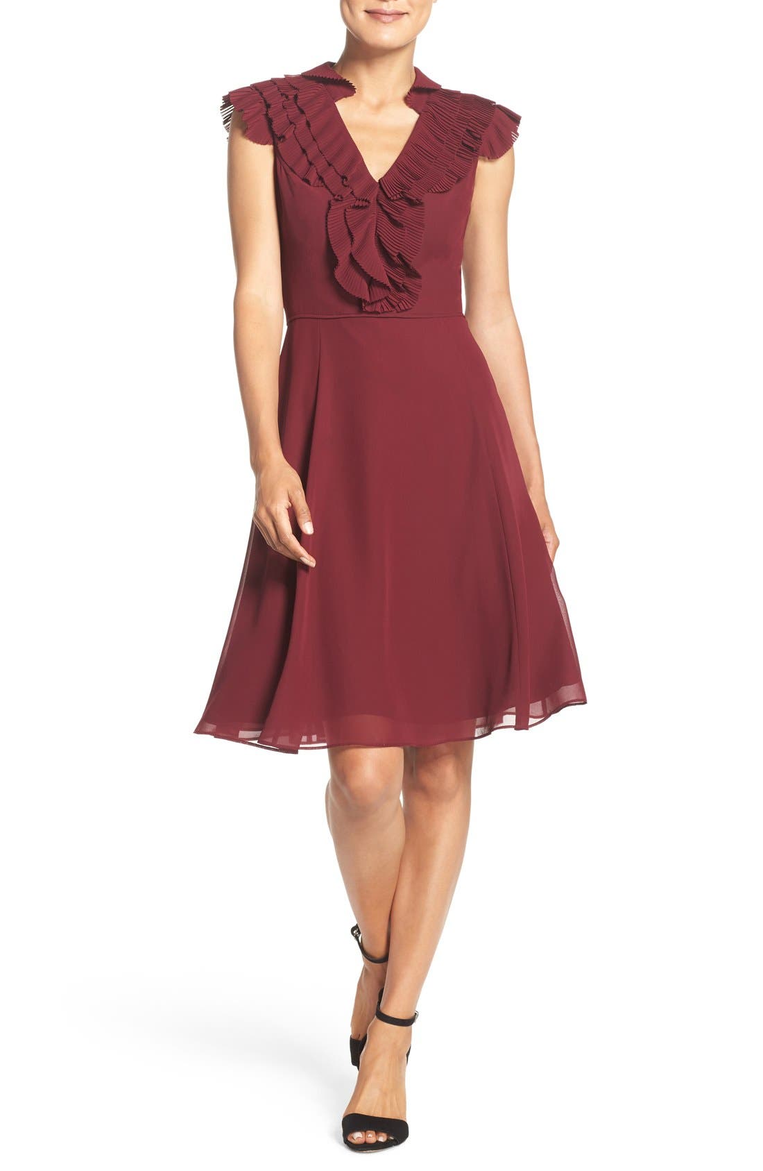 Adrianna Papell Ruffled ALine Dress Nordstrom
