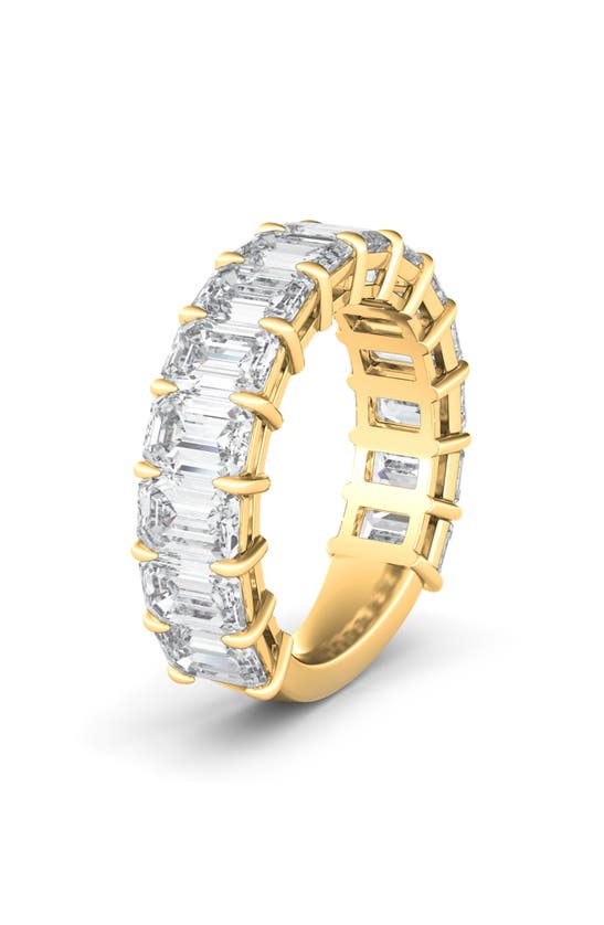 Hautecarat Emerald Cut Lab-created Diamond Eternity Band In 18k Yellow Gold