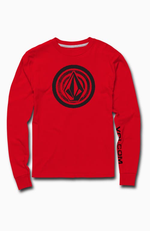 Volcom Kids' Stonezeye Long Sleeve Graphic T-Shirt Ribbon Red at Nordstrom,