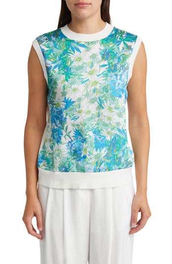 Shop Ted Baker London Behlla Floral Sweater Vest In White