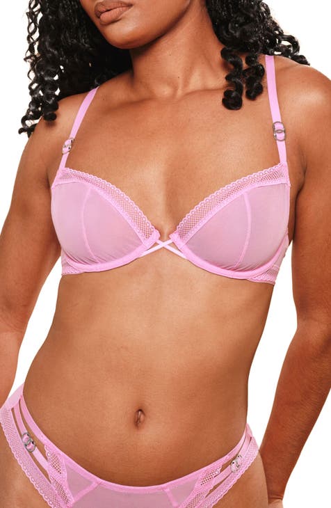 38DD XXL Victorias Secret mauve pink lace unlined demi bra set cheekini  panty