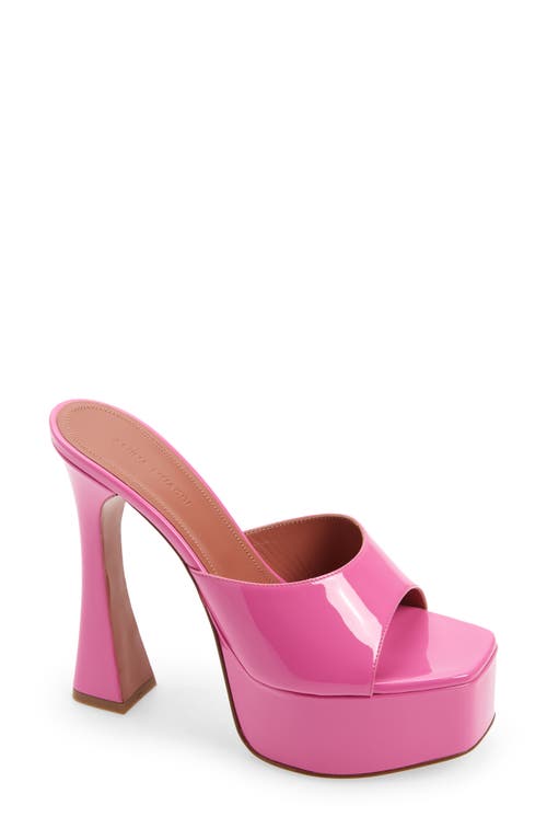 Amina Muaddi Dalida Platform Sandal in Pink Patent