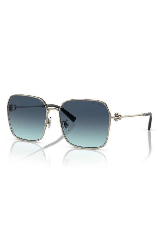 Shop Tiffany & Co 60mm Gradient Square Sunglasses In Azure / Gradient Blue