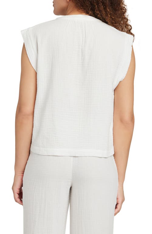 Faherty Dylan Organic Cotton Gauze Top In White