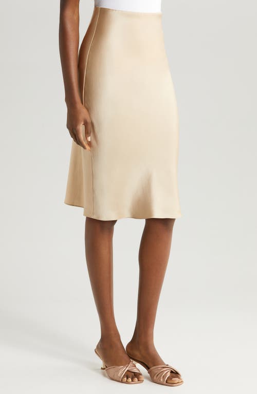 Frame 90s Silk Bias Skirt In Khaki Tan