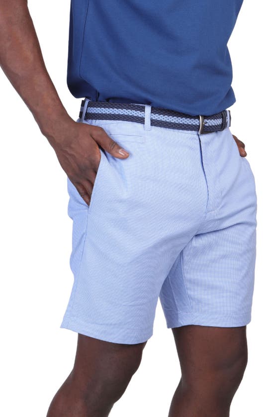 Shop Tailorbyrd Textured Dobby Chino Shorts In Blue Byrd