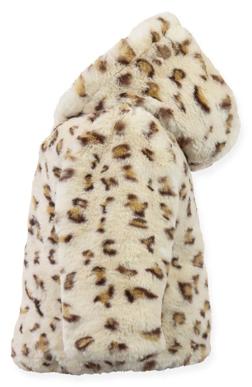 WIDGEON WIDGEON TEDDY LEOPARD PRINT FAUX FUR HOODED JACKET 