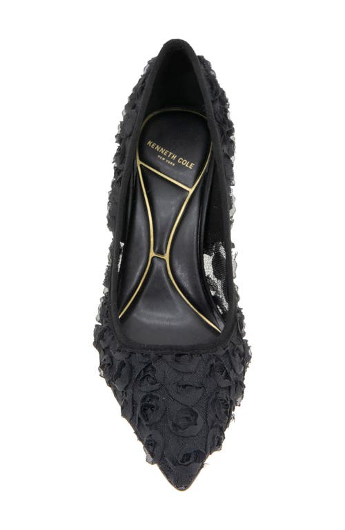 Kenneth Cole Romi Floral Mesh Pointed Toe Pump In Black Mesh