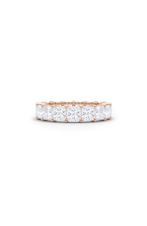 Shop Hautecarat Radiant Cut Lab Grown Diamond 18k Gold Eternity Band In 18k Rose Gold