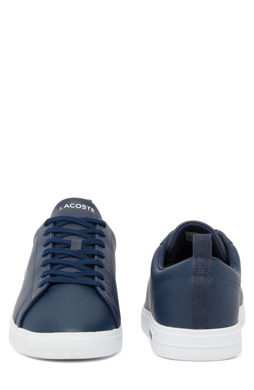 Lacoste Carnaby Pro Leather Sneakers In 092 Nvy/wht