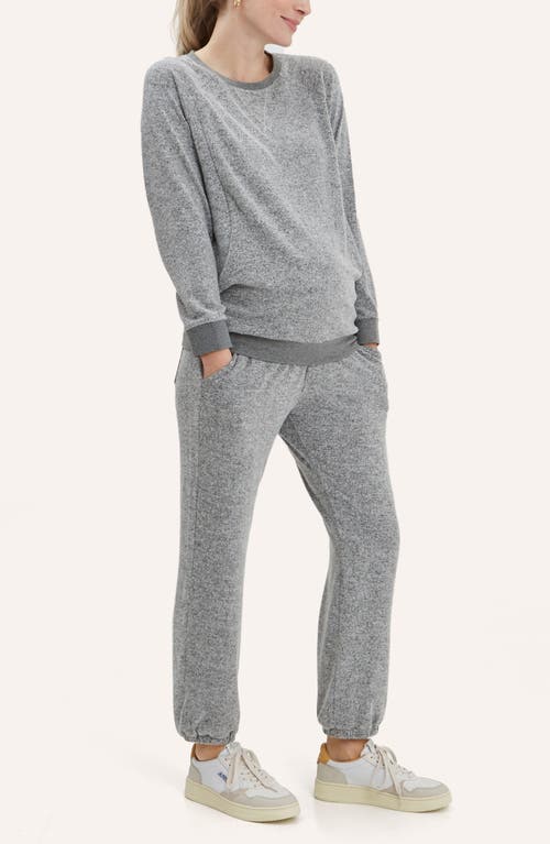 Nom Maternity Wren Maternity/Nursing Sweatshirt & Joggers Set in Gray 