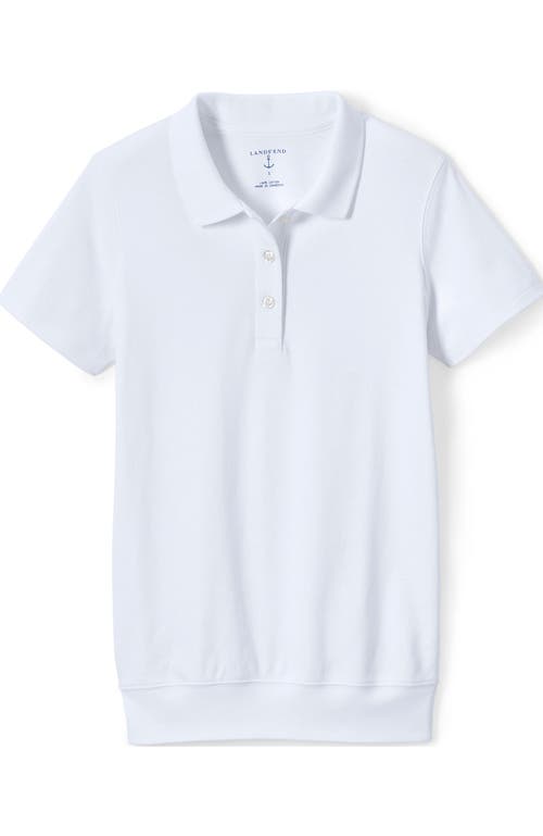 LANDS' END LANDS' END SCHOOL UNIFORM BIG KIDS SHORT SLEEVE BANDED BOTTOM POLO SHIRT