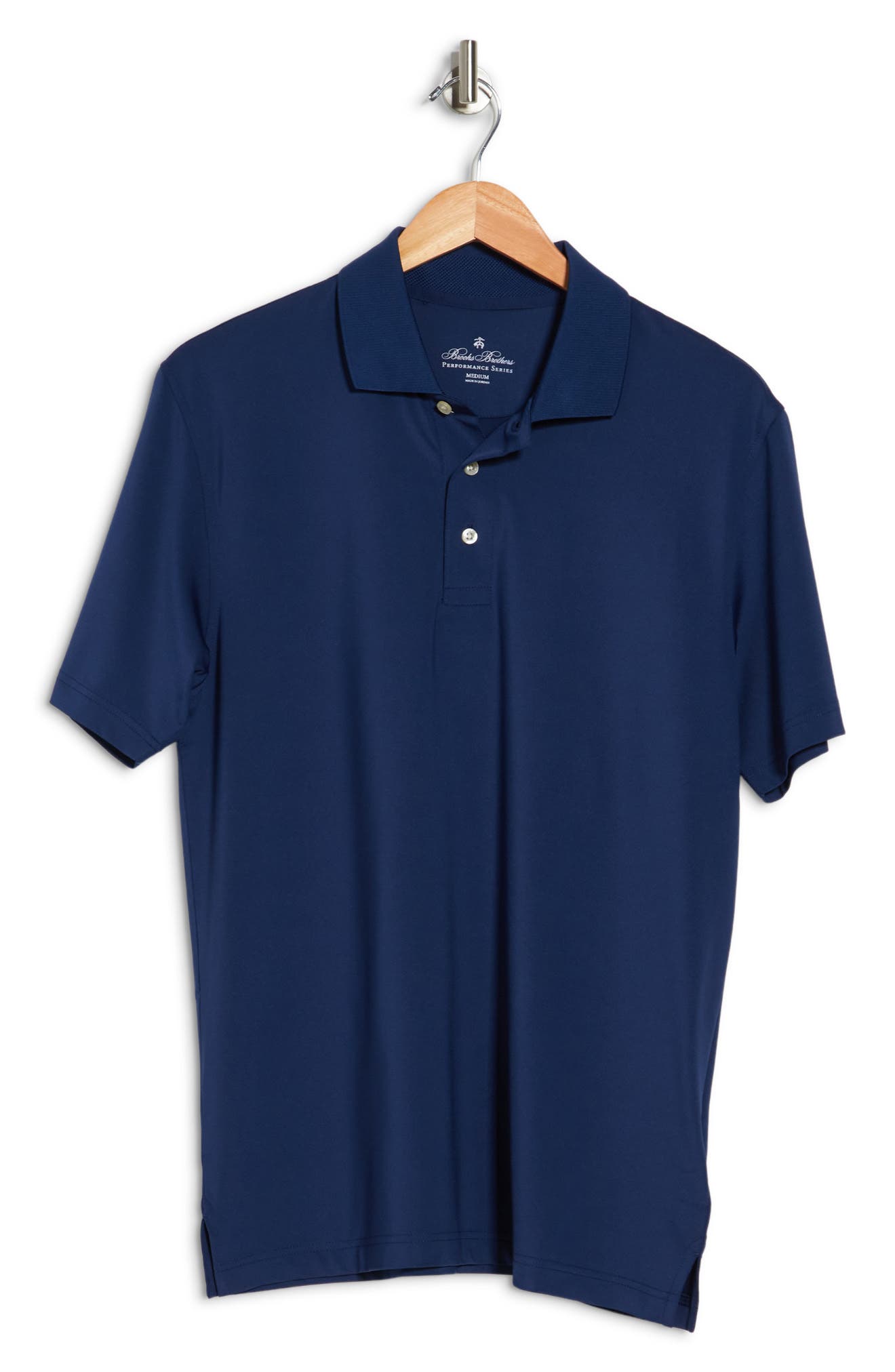 Brooks Brothers Knit Solid Polo In Dk Blue